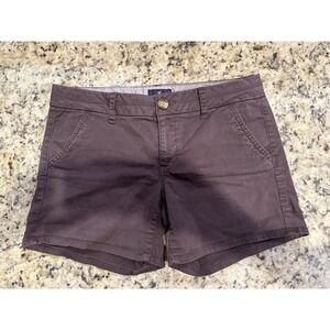 American Eagle Outfitters Women's Size 8 Midi Stretch Shorts Maroon Eggplant